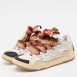 Lanvin Multicolor Leather and Suede Curb Chunky Sneakers Size 40