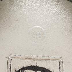 Pre Owned Lanvin Black Leather Crystal Embellished Lace Up Sneakers Size 38