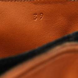 Pre Owned Lanvin Black Suede Knee Length Wedge Boots Size 39