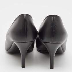 Pre Owned Lanvin Black Leather Pointed Toe Pumps Size 39