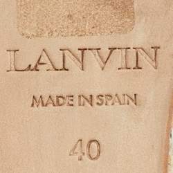 Lanvin Multicolor Suede Studded Espadrille Platform Wedge Ankle Strap Sandals Size 40