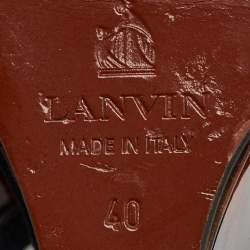 Lanvin Black Suede Slingback Wedge Sandals Size 40