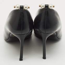 Lanvin Black Leather Pointed Toe Pumps Size 36