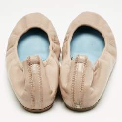 Pre Owned Lanvin Dusty Pink Leather Scrunch Ballet Flats Size 40