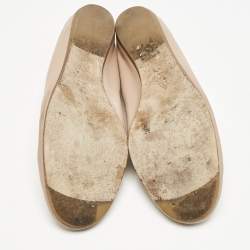 Pre Owned Lanvin Dusty Pink Leather Scrunch Ballet Flats Size 40