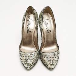 Lanvin Multicolor Printed Fabric Slip On Pumps Size 38.5