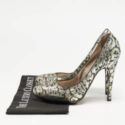 Lanvin Multicolor Printed Fabric Slip On Pumps Size 38.5