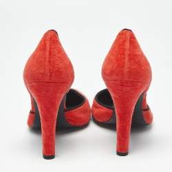 Pre Owned Lanvin Red Velvet Round Toe D'orsay Pumps Size 40