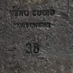 مملوكة مسبقًا صندل فلات سير كاحل جلد ثعبان بني لانفان مقاس 38