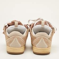 مملوكة مسبقًا Lanvin Curb Size 37 Beige/Cream Fabric and Nubuck Leather Low Top Sneakers
