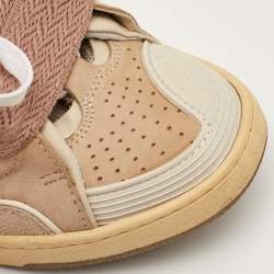 مملوكة مسبقًا Lanvin Curb Size 37 Beige/Cream Fabric and Nubuck Leather Low Top Sneakers