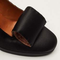 مملوكة مسبقًا Lanvin Size 38 Black Satin Platform Pumps
