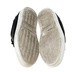 Pre Owned Lanvin Black Leather Lace Up Low Top Sneakers Size 37