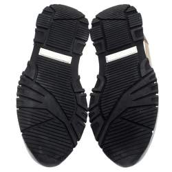 Pre Owned Lanvin Multicolor Suede Leather And Glitter Fabric Low Top Lace Up Sneakers Size 38