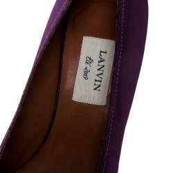 Lanvin Purple Canvas Peep Toe Platform Pumps Size 41