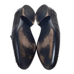 Pre Owned Lanvin Black Python Penny Loafers Size 40