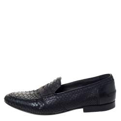 Pre Owned Lanvin Black Python Penny Loafers Size 40