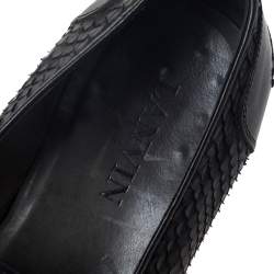 Pre Owned Lanvin Black Python Penny Loafers Size 40