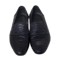 Pre Owned Lanvin Black Python Penny Loafers Size 40