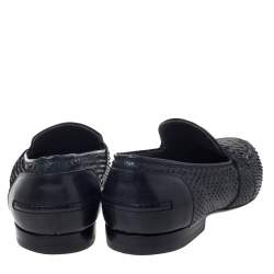 Pre Owned Lanvin Black Python Penny Loafers Size 40