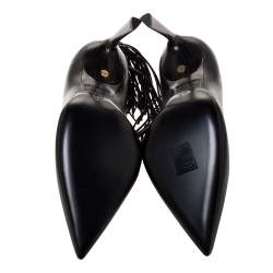 Pre Owned Lanvin Black Leather Tassel Embellished Pumps Size 36