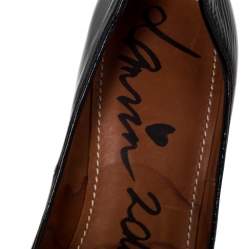Pre Owned Lanvin Black Patent Leather Pumps Size 37