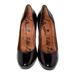 Pre Owned Lanvin Black Patent Leather Pumps Size 37