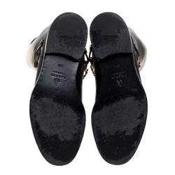 Pre Owned Lanvin Black Leather Chain Embellished Knee High Boots Size 36.5