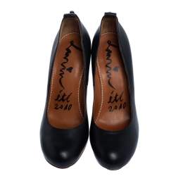 Lanvin Black Leather ETE 2010 Platform Pumps Size 37.5