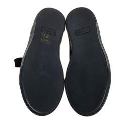 Pre Owned Lanvin Black Leather Lace Up Low Top Sneakers Size 37