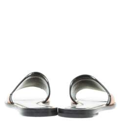 Pre Owned Lanvin Brown Leather Flat Slides Size 41