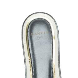 Pre Owned Lanvin Brown Leather Flat Slides Size 41