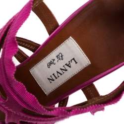 Lanvin Pink Satin Strappy Ankle Wrap Sandals Size 38