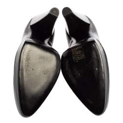 Pre Owned Lanvin Black Patent Leather Platform Pumps Size 38