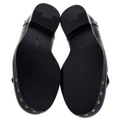 Pre Owned Lanvin Black Leather Fringe Loafers Size 39