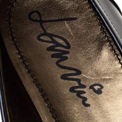 Pre Owned Lanvin Black Leather Fringe Loafers Size 39