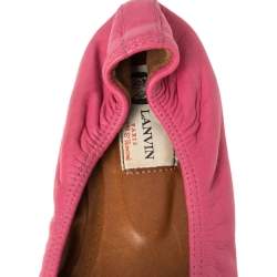 Pre Owned Lanvin Pink Leather Ballet Flats Size 40