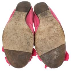 Pre Owned Lanvin Pink Leather Ballet Flats Size 40