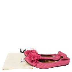 Pre Owned Lanvin Pink Leather Ballet Flats Size 40