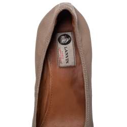 Pre Owned Lanvin Beige Leather Slip On Wedge Pumps Size 42