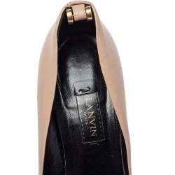Pre Owned Lanvin Beige Leather Pointed Toe Pumps Size 40