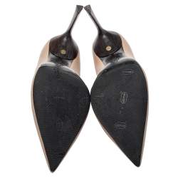 Pre Owned Lanvin Beige Leather Pointed Toe Pumps Size 40