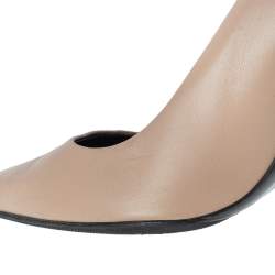 Pre Owned Lanvin Beige Leather Pointed Toe Pumps Size 40