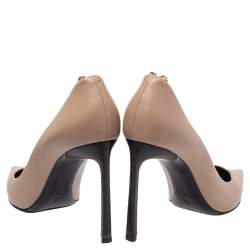 Pre Owned Lanvin Beige Leather Pointed Toe Pumps Size 40