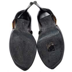 Pre Owned Lanvin Black Leather Ankle Boots Size 37