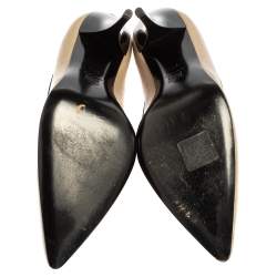 Pre Owned Lanvin Grey/Blue Fabric And Leather Pumps Size 38.5