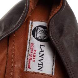 Pre Owned Lanvin Brown Leather Ballet Flats Size 38.5