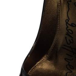 Pre Owned Lanvin Black Patent Leather Platform Pumps Size 37.5