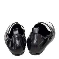 Lanvin Monochrome Leather Penny Scrunch Loafers Size 36