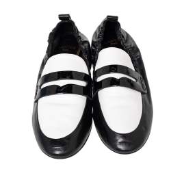 Lanvin Monochrome Leather Penny Scrunch Loafers Size 36